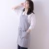 [Rep] Nordic Apron with 2 Pockets Cafe Apron for Adults Abitual LGY 547670-MAIL Present SolLight GrayLength 73cm