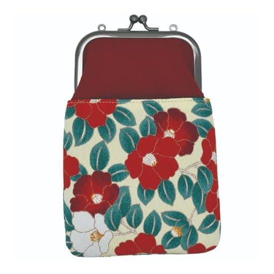 Ripple Onishi Kenseihan Gamaguchi 2-Way Smartphone Shoulder Bag, Modern Camellia, Japanese Pattern,