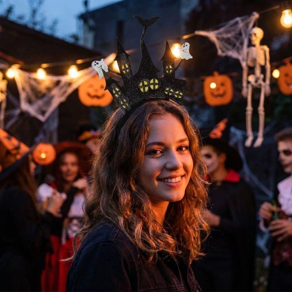 Fade-Resistant Halloween Ghost Headband Comfort Fit Bat Pumpkin Headband Masquerade Ball