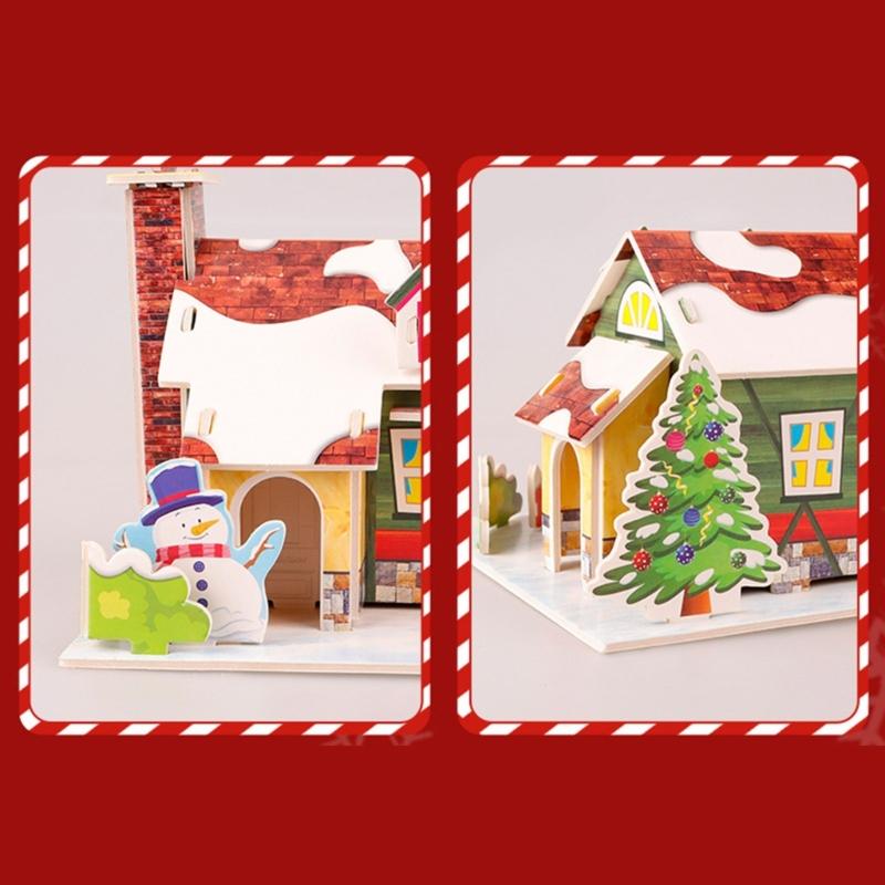 Creative Christmas Puzzle Craft Kits For Kids Handmade Paper Ornament Holiday Decoration Paper Card Jigsaws