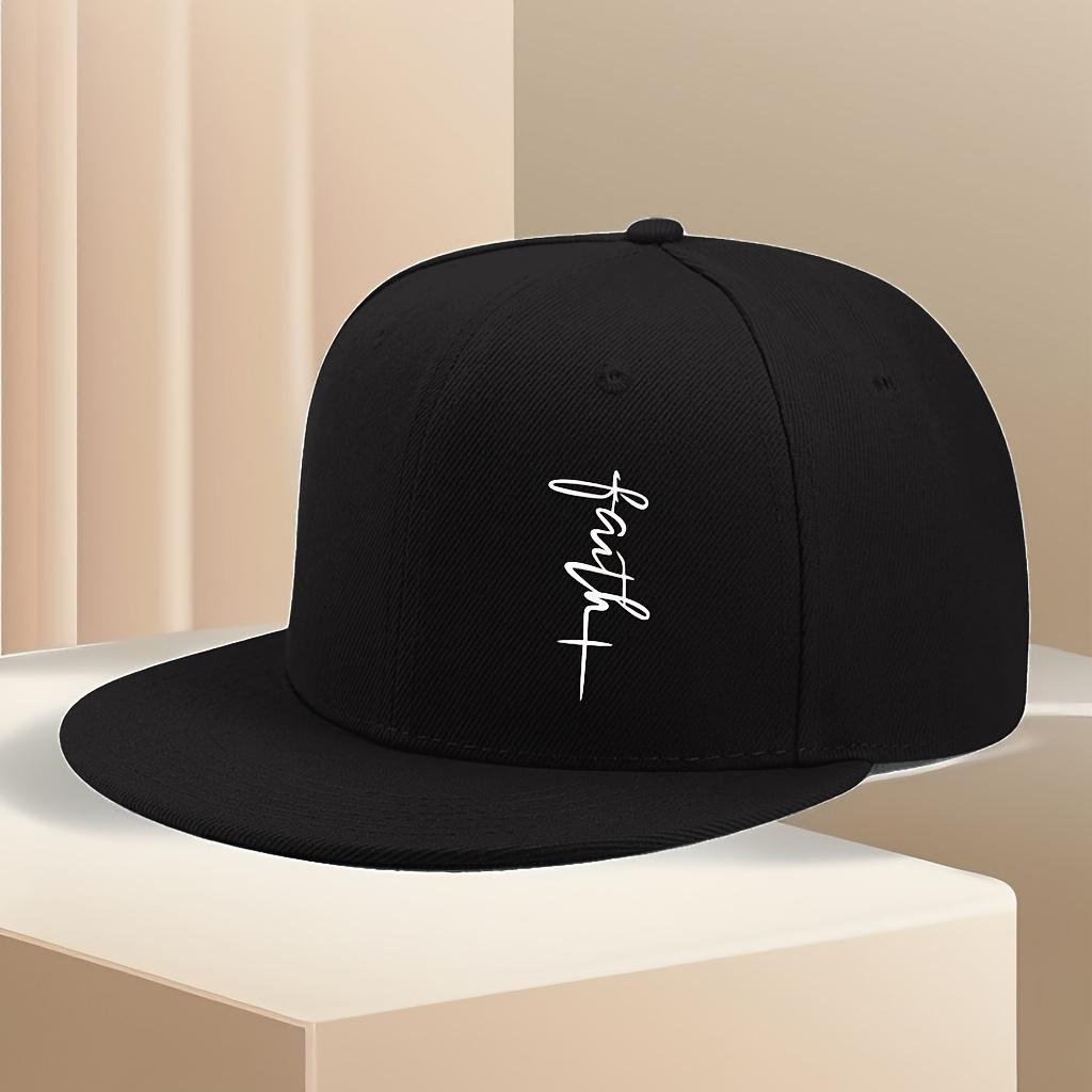 Кепка-snapback с крестом и надписью, черная, полиэстер, повседневная, уличная, регулируемая, унисекс
