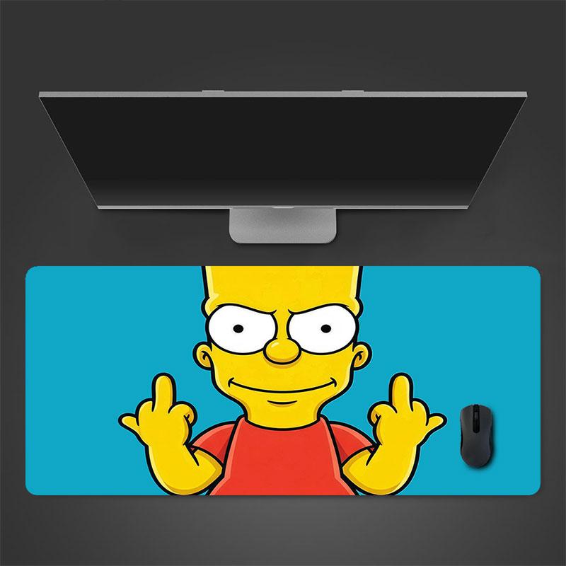 Bart Simpson Mouse Pad, Large Gaming Desk Mat, Non-slip XXL Mousepad for Laptop & Tablet, Mini PC Playmat with Stitched Edges