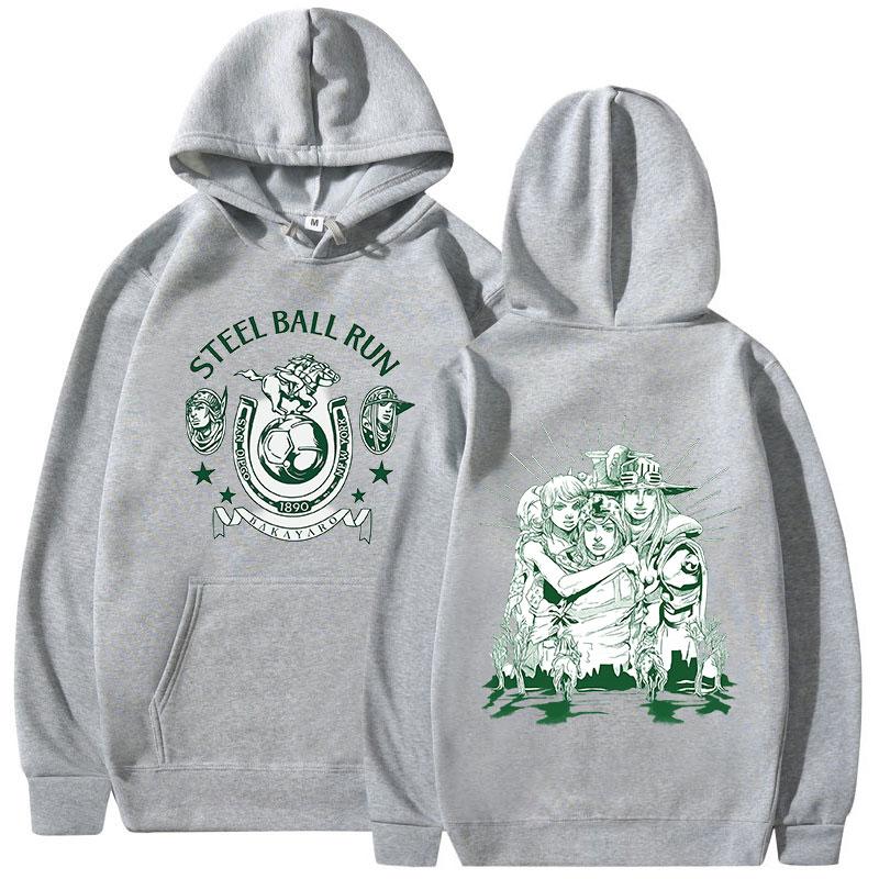 Японское Аниме JoJo's Bizarre Adventure Худи STEEL BALL RUN Графические Свитшоты по Манге Мужские Женские С Длинным Рукавом Флисовые Пуловеры