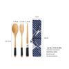 Набор деревянных столовых приборов YFJY: Гравируемая вилка, ложка, палочки для еды с тканевым мешочком - Идеально для свадеб и повседневного использования