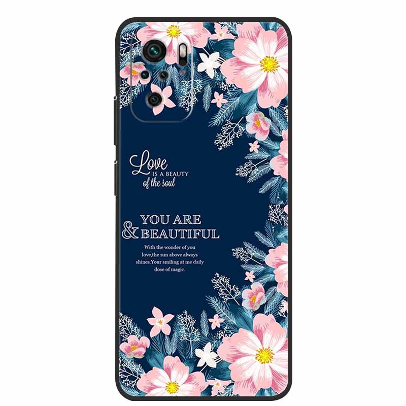 For Xiaomi Poco M5s Case Luxury TPU Soft Silicone Phone Back Cover for PocoM5s Shockproof Flowers Cute Cartoon Flowers New Coque