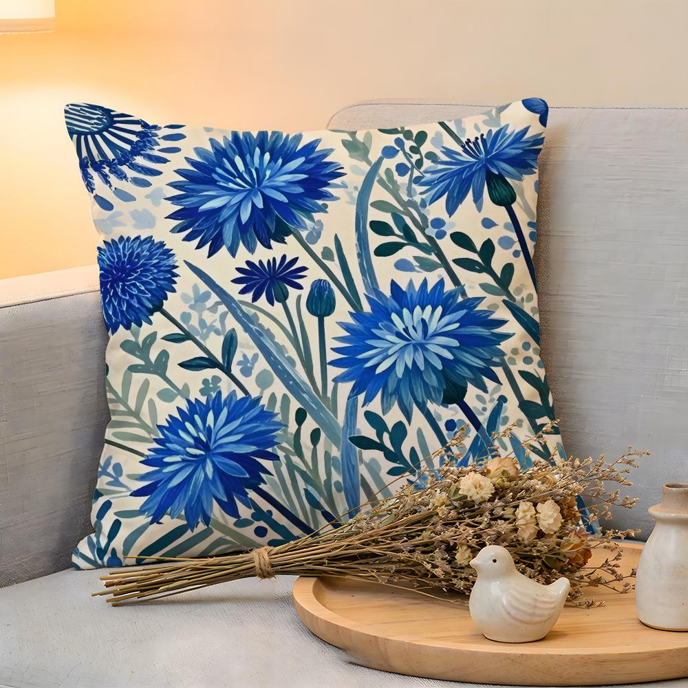 Cushion Cover Linen SkinFriendly Soft Decorative Case for Sofa Home Decor Cornflower Pillow cover