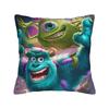 Mike Wazowski Monsters University Square Pillow Case Monsters Inc Cushion Covers Zipper Decorative Pillowcase for Sofa xcm