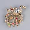5 Pcs Women Brooch Set Owl Bee Dragonfly Peacock Hummingbird Crystal Brooch Colorful Crystal Brooch for Clothing