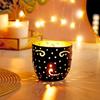 Ornamental Iron Tea Light | Stylish | for Indoors & Outdoors Décor (Matt Black with Gold)