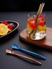 18/8 Colorful Stainless Steel Tea Drinking Straws Spoon Tea Filter Reusable Bombilla Gourd Tea Tools Bar Accessories