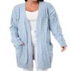Женский осенне-зимний кардиган больших размеров средней длины, вязаный свитер
