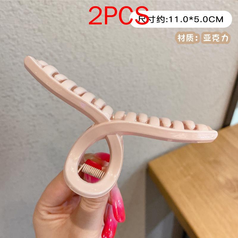 2 шт., комплект головных уборов премиум-класса, новые женские модные зажимы для волос, кофейные, черные, акриловые, большие заколки для волос, зажим для женщин, заколка, аксессуары для волос