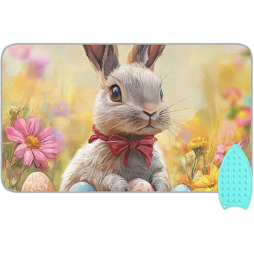 Коврик для глажки для стола Портативное дорожное одеяло для глажки Чехлы для гладильной доски Коврик для прессования Подушки для термопресса 27,6x47,2 дюйма Серые цветы