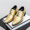 Luxury Golden Man Patent Leather Shoes Big Size 46 Height-increasing High-heel Dress Shoes Men Pointed Toe Formal Shoes for Men