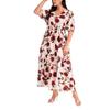 Плюс Размер Женское Летнее Новое Шифоновое Тонкое Темпераментное Цветочное Пляжное Длинное Платье