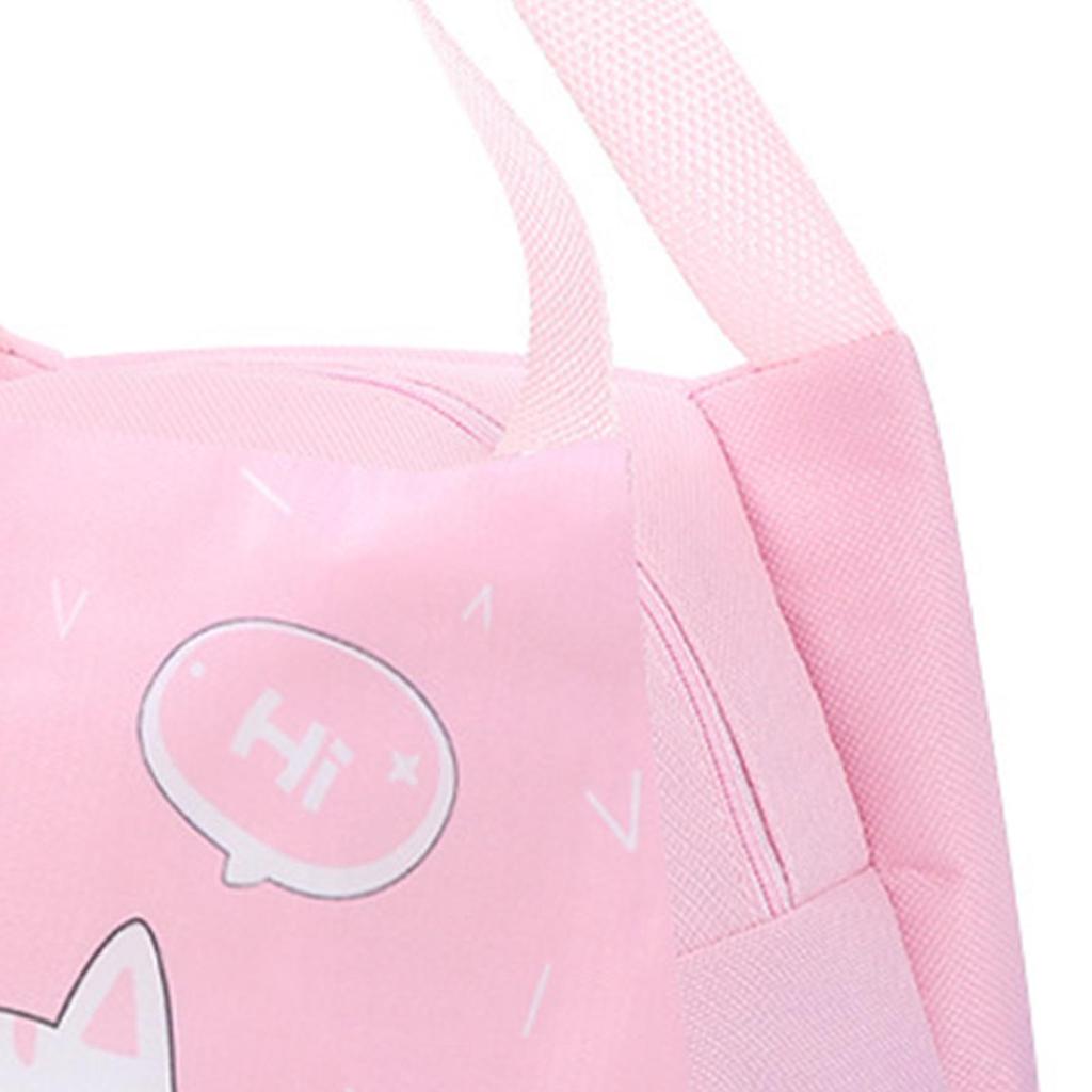 Lunch Bag Insulated Aluminum Foil Large Capacity Handheld Portable Cute Cartoon Cat
