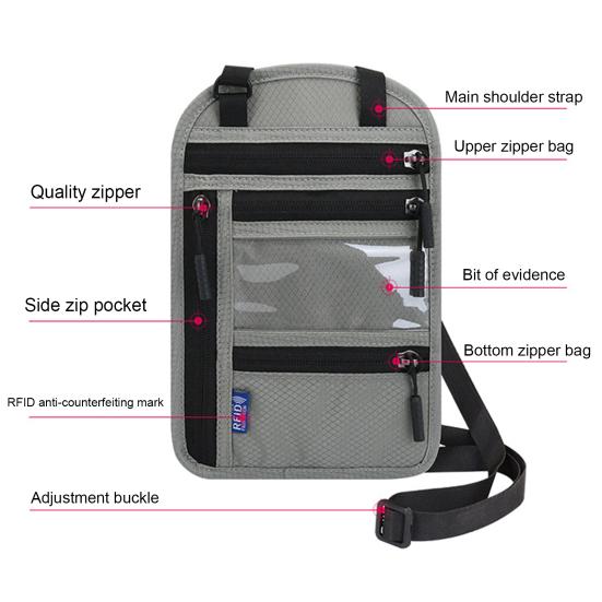 Travel Pouch Waterproof Easy To Carry Travel Neck Pouch