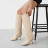 Widening and Enlarging Women's Knee High Suede Leather Wide Calf Square Toe High Boots Shoes for Women Platform Boots
