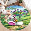 Diddl Custom Name Round Area Rug,Carpet Rug for Living Room Bedroom Sofa Playroom Decor,Non-slip Floor Mat