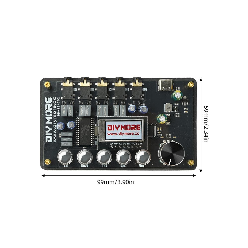 DC 1V AUX 1.1mm Audio Switcher Amplifier with Tone Controller Type-c Interface Electronic Kit