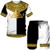 Древний Гор, египетский бог, глаз Египта, фараон, мужские футболки/шорты/костюмы с 3D принтом, уличная одежда в стиле хип-хоп, комплекты из 2 предметов унисекс