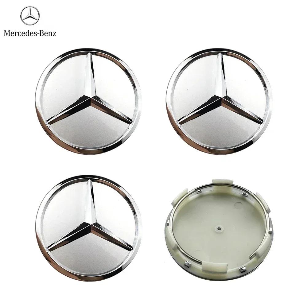 FEN1 4pcs 60mm Black Silver Car Wheel Cap Badge Logo Cover For Mercedes Benz W176 W177 W204 W205 W212 W213 W206 X156 X253 W117 W166