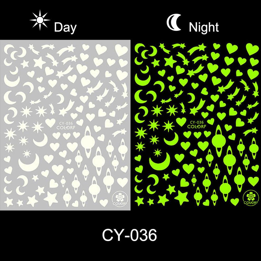 Rose Butterfly 3D Nail Polish Sticker Nail Art Glitter Decal Nail Stickers Flame Luminous Effect