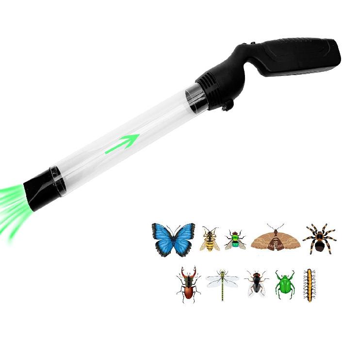 Ловушка для насекомых для взрослых с длинным соплом, работающая от батареек, пылесос для насекомых для помещений, профессиональная ловушка для насекомых с LED-подсветкой для пауков, моли