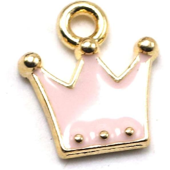 KESYOO 20pcs Crown Charm Pendants Enamel Jewelry Making Charm for DIY Jewelry Making Keychain Ornaments(Pink)