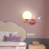 Resin Girls Rabbit Wall Light Glass Ball Led Wall Lamp Nordic Creative Living Room Bedroom Study Home Decor Cartoon Night Light
