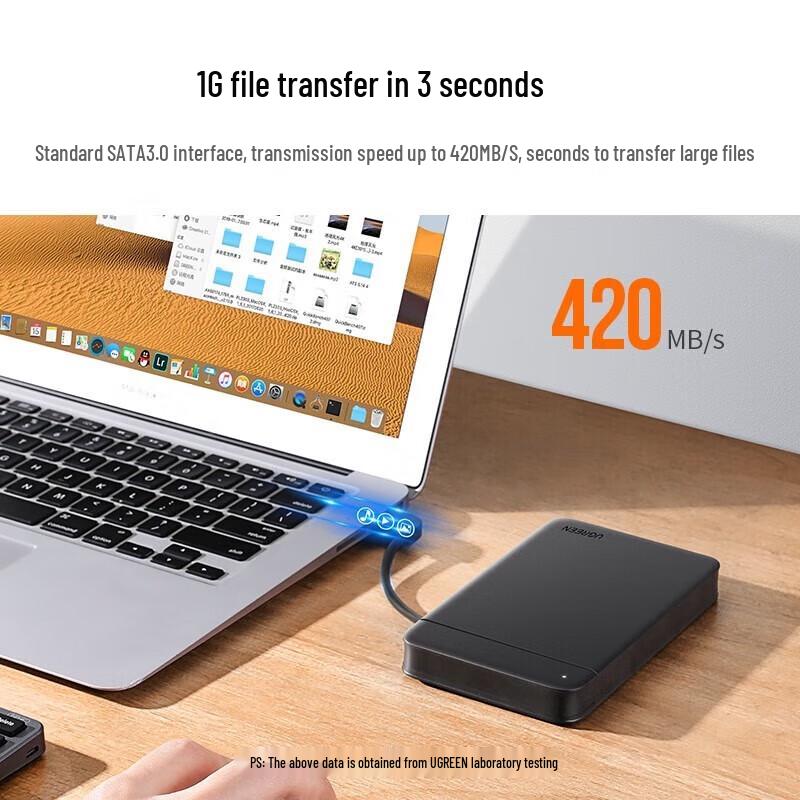 Ugreen USB 3.0 2,5-дюймовый корпус для SATA жесткого диска с местом для хранения кабеля