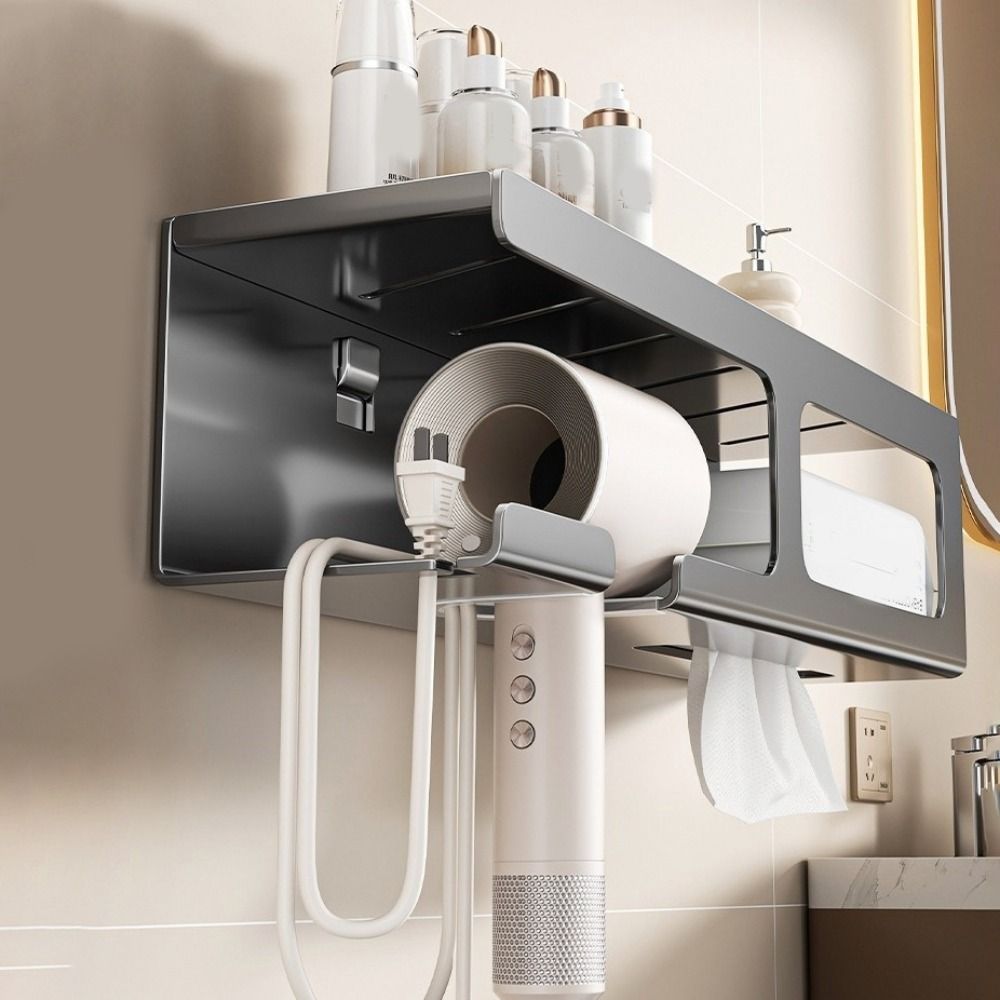 Rustproof Hair Dryer Holder Wall Mounted Toilet Paper Holder Bathroom Tissue Holder  Bathroom Use