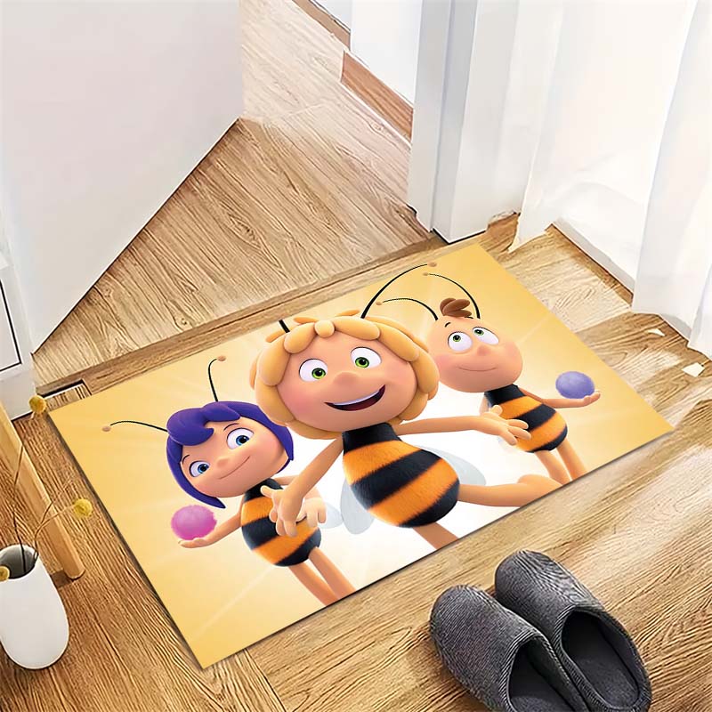 Maya The Bee Friends Character Print Doormat Non‑Slip Entrance Floor Mat Animated Series Home Hallway Decor