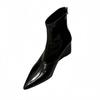 Slope Heel High Heel Short Boots 2025 New Autumn and Winter Pointed Elastic Thin Boots Black Retro Versatile Martin Boots Women