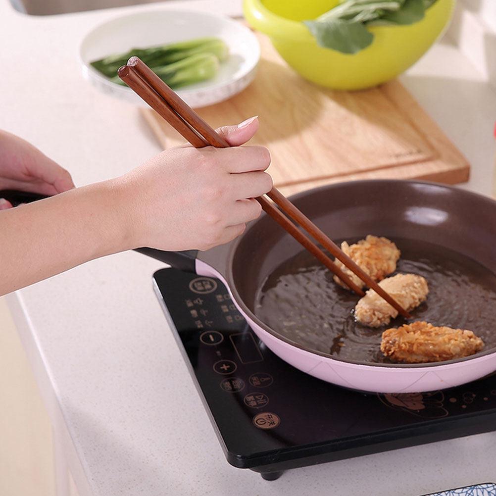 1 пара 42 см Длинные Китайские Деревянные Палочки для Еды Красное Сандаловое Дерево Горячий Горшок Жарка Готовка Палочки для Еды Лапша Говядина Жарка Стир-фрай Многоразовые Кухонные