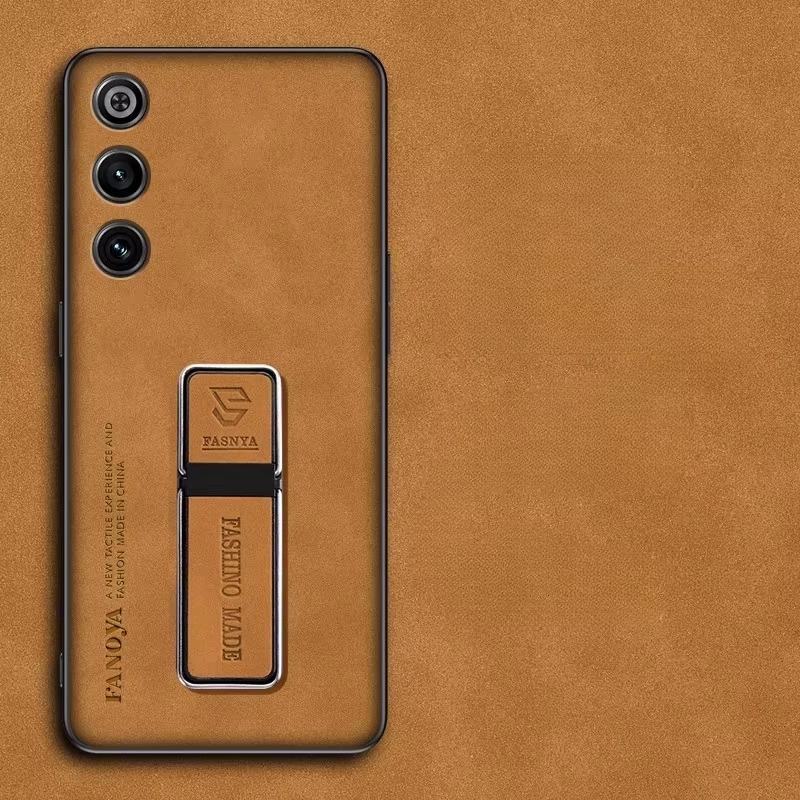 Для Redmagic 10 Air Sheepskin кожаный чехол для телефона ZTE Red Magic 10 Pro+ матовый силиконовый бампер KickStand держатель задняя крышка