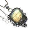 Pendant Shiney Labradorite Gemstone Valentine'Day Ethnic Silver Jewelry 2"