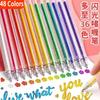 8-48 Colors Retractable Glitter Gel Pens Uncap Type Ballpoint Pen Card Stock Marking Coloring Drawing Art Marker Art Stationery
