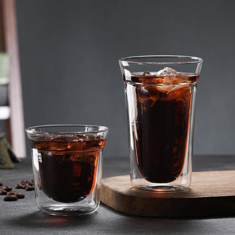 Insulated Glass Cup Double Wall Clear Espresso Coffee Mugs Handmade Beer Mug Tea Milk Glass Whiskey Glass Cups Drinkware