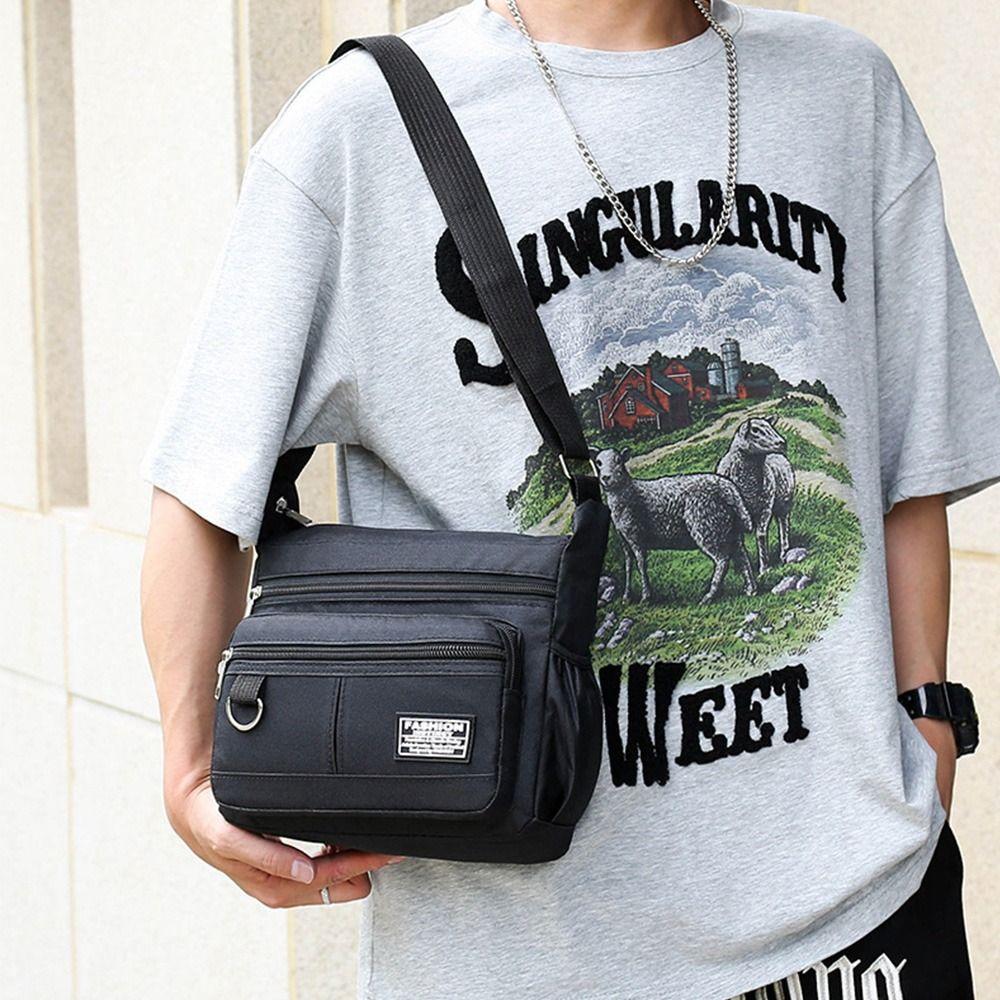 Водонепроницаемая мужская деловая сумка большой емкости из ткани Оксфорд, модная мужская сумка через плечо, мужская