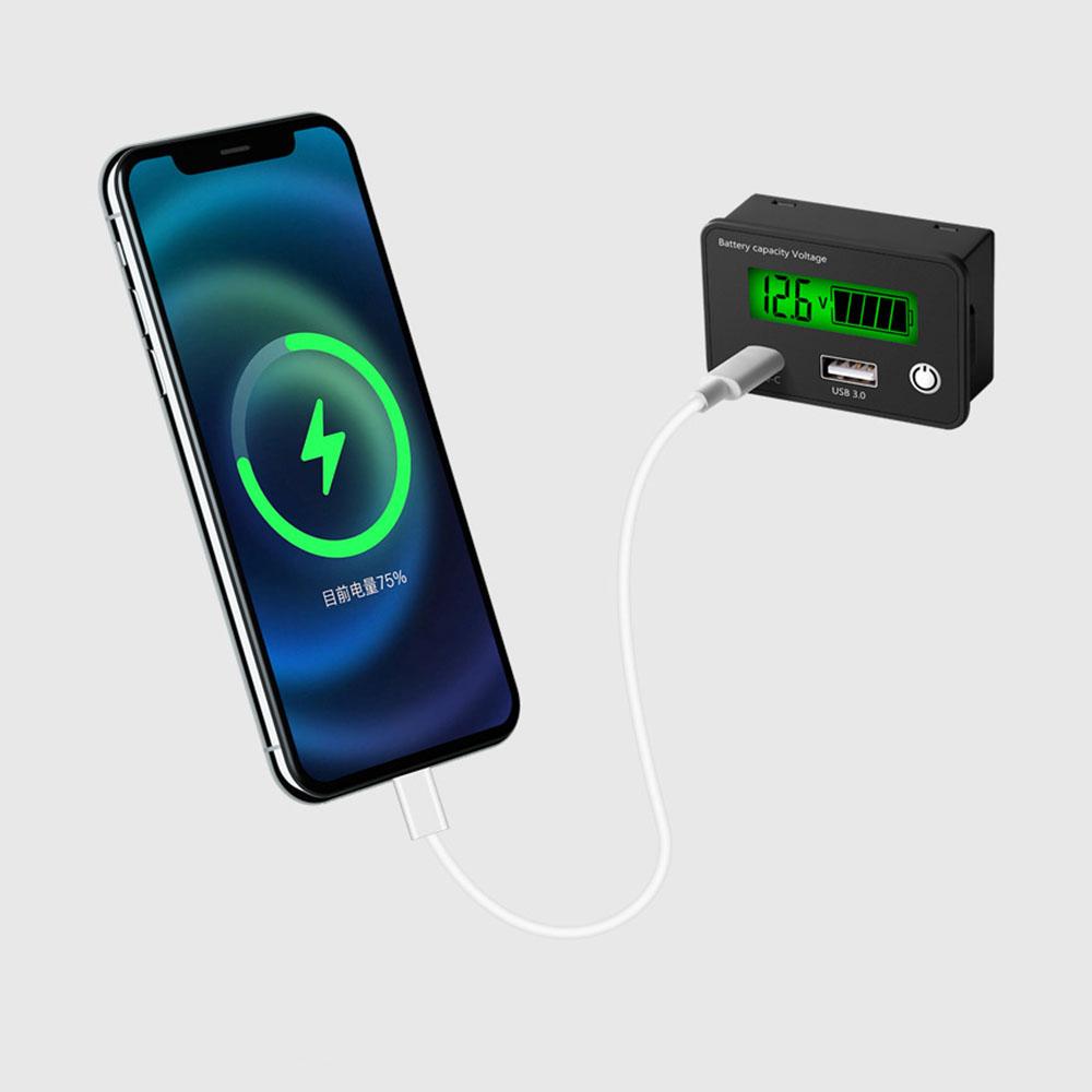 Вольтметр электричества для свинцово-кислотных, литиевых, LiFe PO4 аккумуляторов, индикатор емкости 12В/24В, цифровой ЖК-дисплей, универсальный