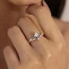 S925 Sterling Silver Rhombus Zirconia Flower Vine Ring for Women - High-end European and American Style.