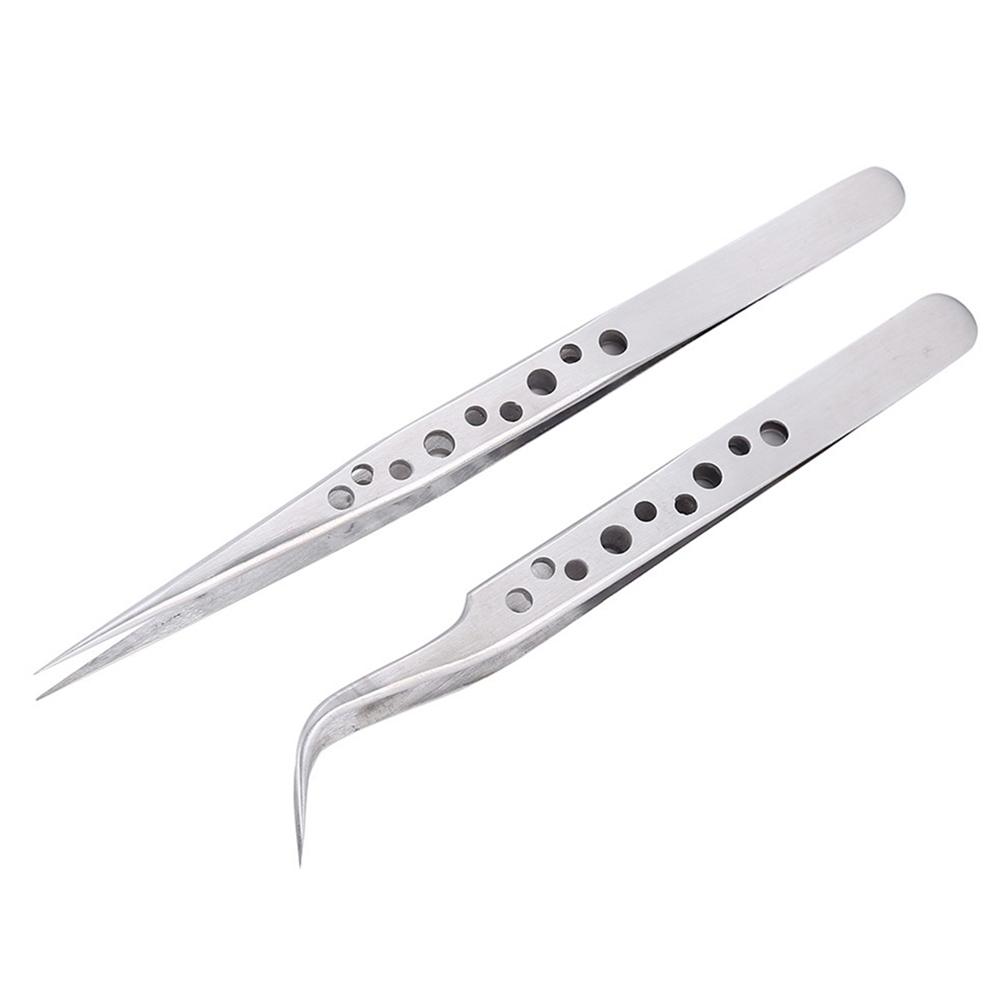 Small Tweezers Stainless Forceps Straight Tip 124-140mm 1pcs