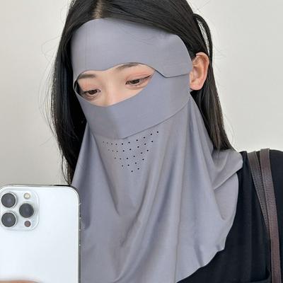 Солнцезащитная вуаль для лица с защитой от ультрафиолета UPF 50+, тонкая шелковая маска для лица из ледяного шелка для мужчин и женщин