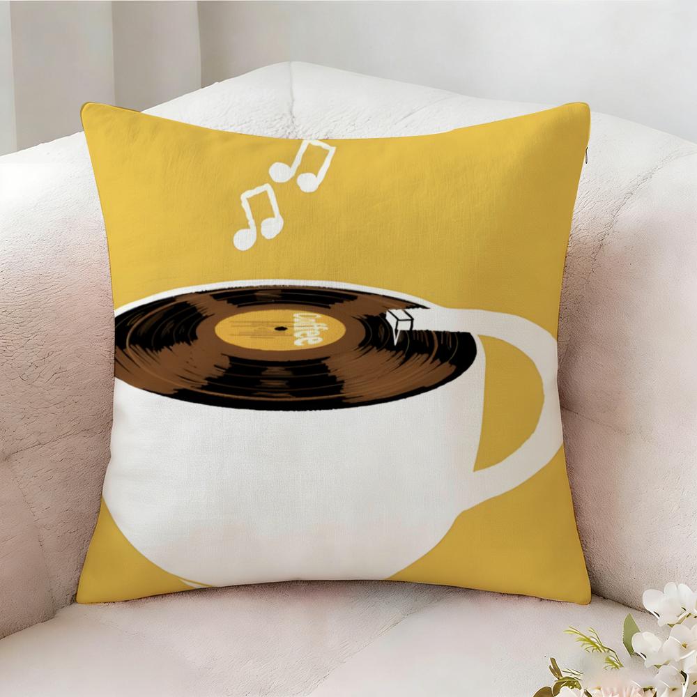 Simple Stylish Music Record Design Pillow Case Pillowcase Doublesided Printed Sofa Cushion Bedroom Headboard Pillow