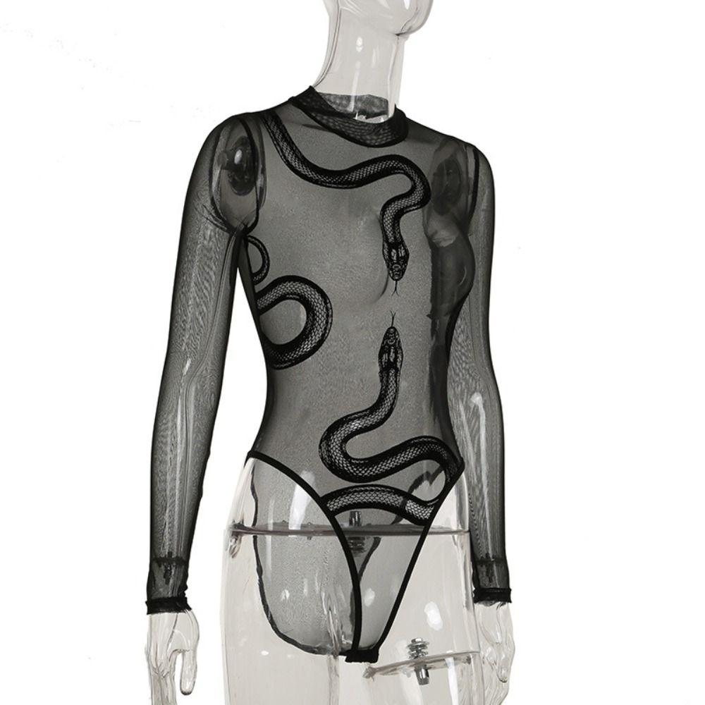 Transparent Long Sleeve Lace Jumpsuit Seamless Slim Fit Bodysuit Fashion Underwear for Women Gifts