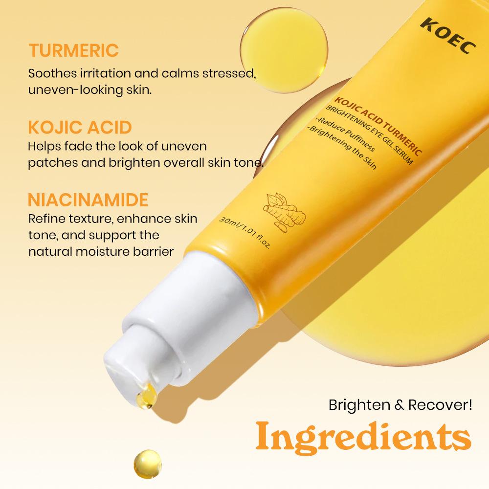 KOEC Turmeric Kojic Acid Eye Serum Gel 30g Dark Circles Firming Anti-Wrinkle Eye Care