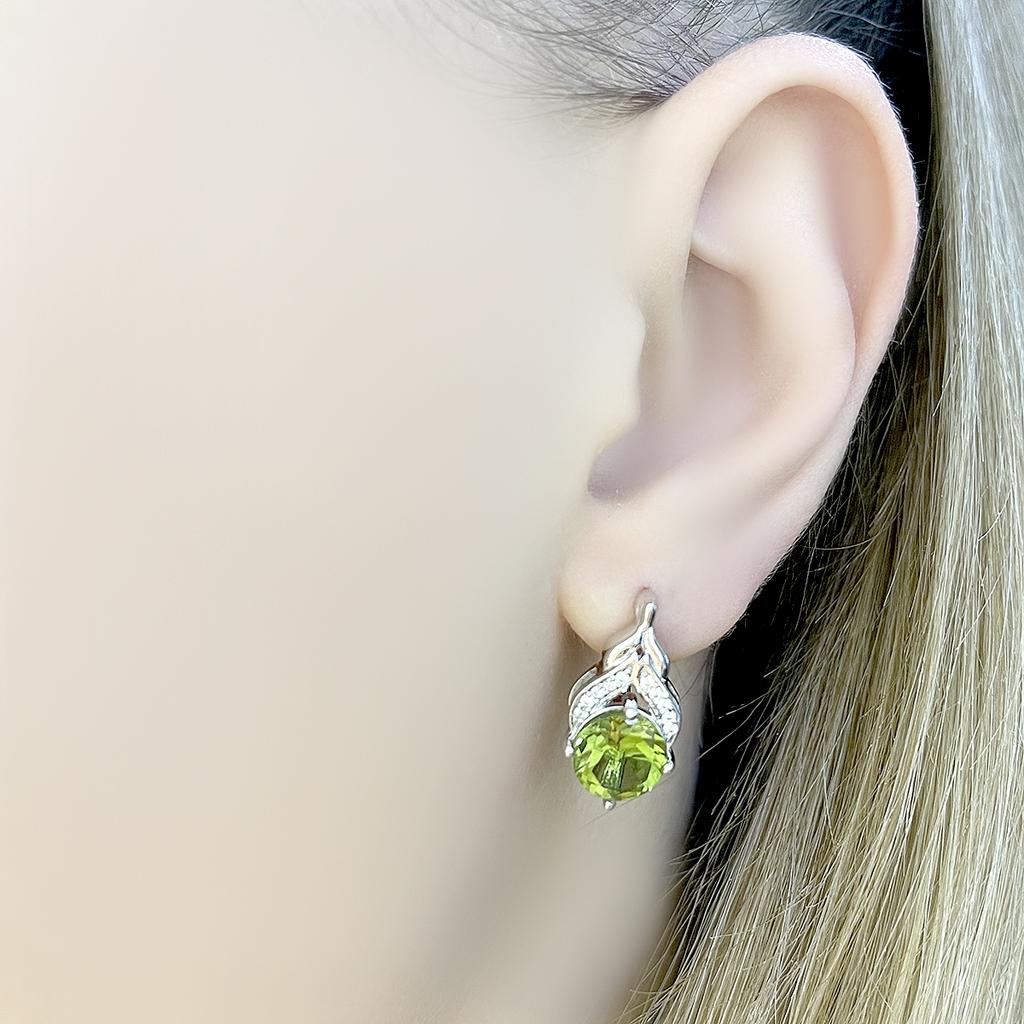Серебряные серьги с Султанит султанитом 4.44ct (2114789)