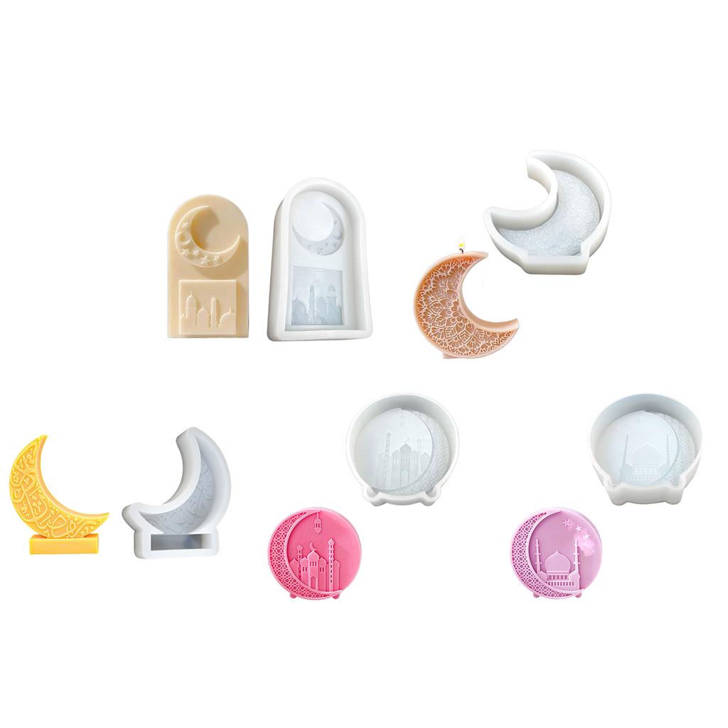 Moon Castle Pattern Silicone Mold Fondant Chocolate Mold Scented Candle Mold Table Ornament Epoxy Resin Mold Nonstick