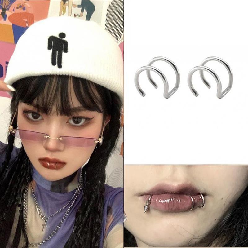 Титановая сталь многоцелевые серьги-клипсы для губ для мужчин и женщин унисекс панк крутой хип-хоп непирсинг ювелирные изделия